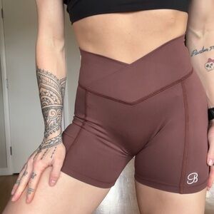 Bombshell Sportswear Tiny Waist Shorts - Chocolate